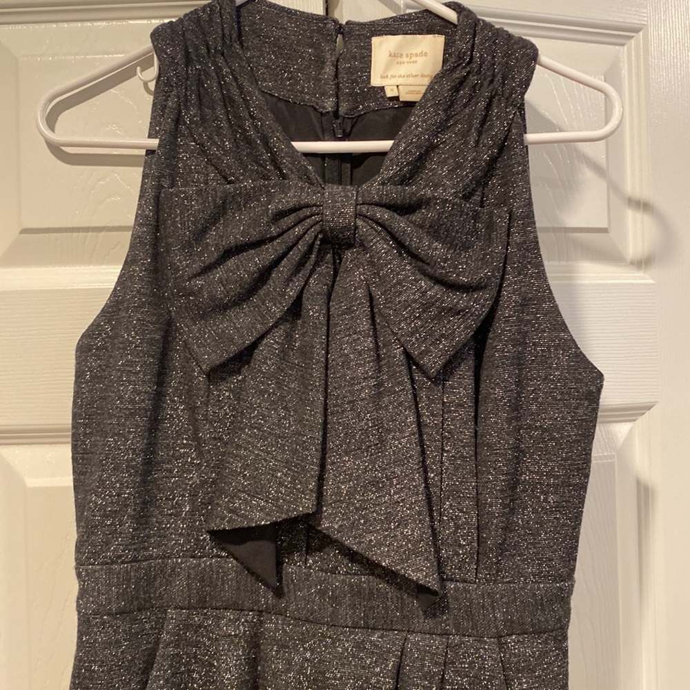 Kate spade Black and silver bow front comfy dress size 6